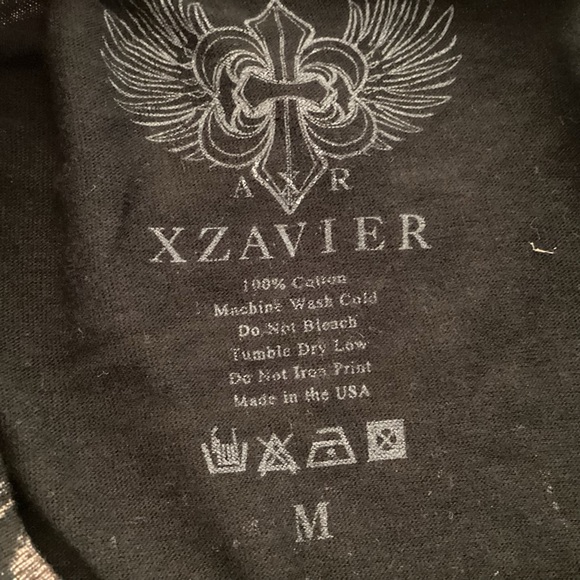 Xzavier Vintage Fear The Unknown Gothic Black All Over Graphic Tee Men’s Medium - Picture 8 of 11